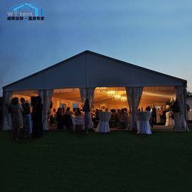 خيمة الزفاف الأبيض التجارية الستارة مزدوجة PVC غطاء سقف النسيج